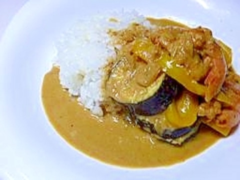 残りの生クリームで作る海老カレー